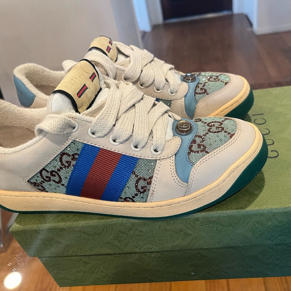 GUCCI WOMEN'S SCREENER SNEAKER WITH CRYSTALS